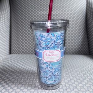 Lilly Pulitzer Sorority Collection Kappa Gamma Print Tumbler With Straw New